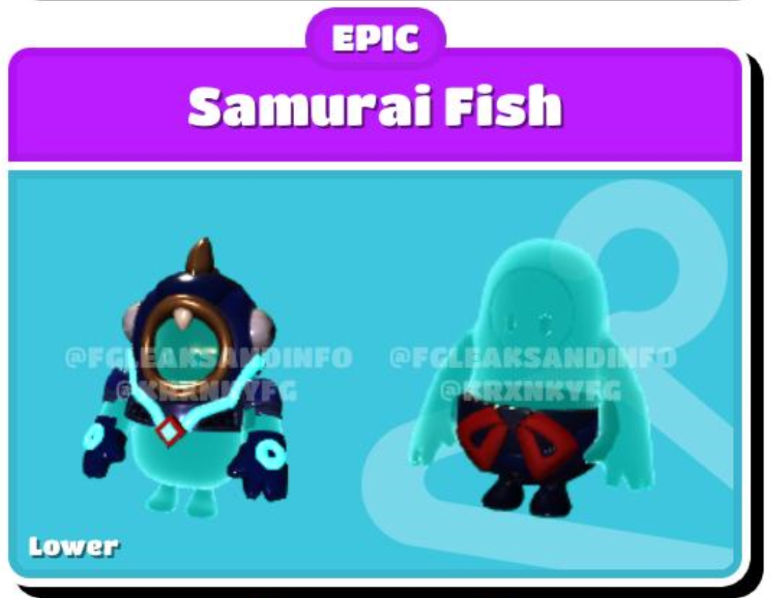 Fall Guys: Ultimate Knockout All new Season 4 skins - Samurai Fish
