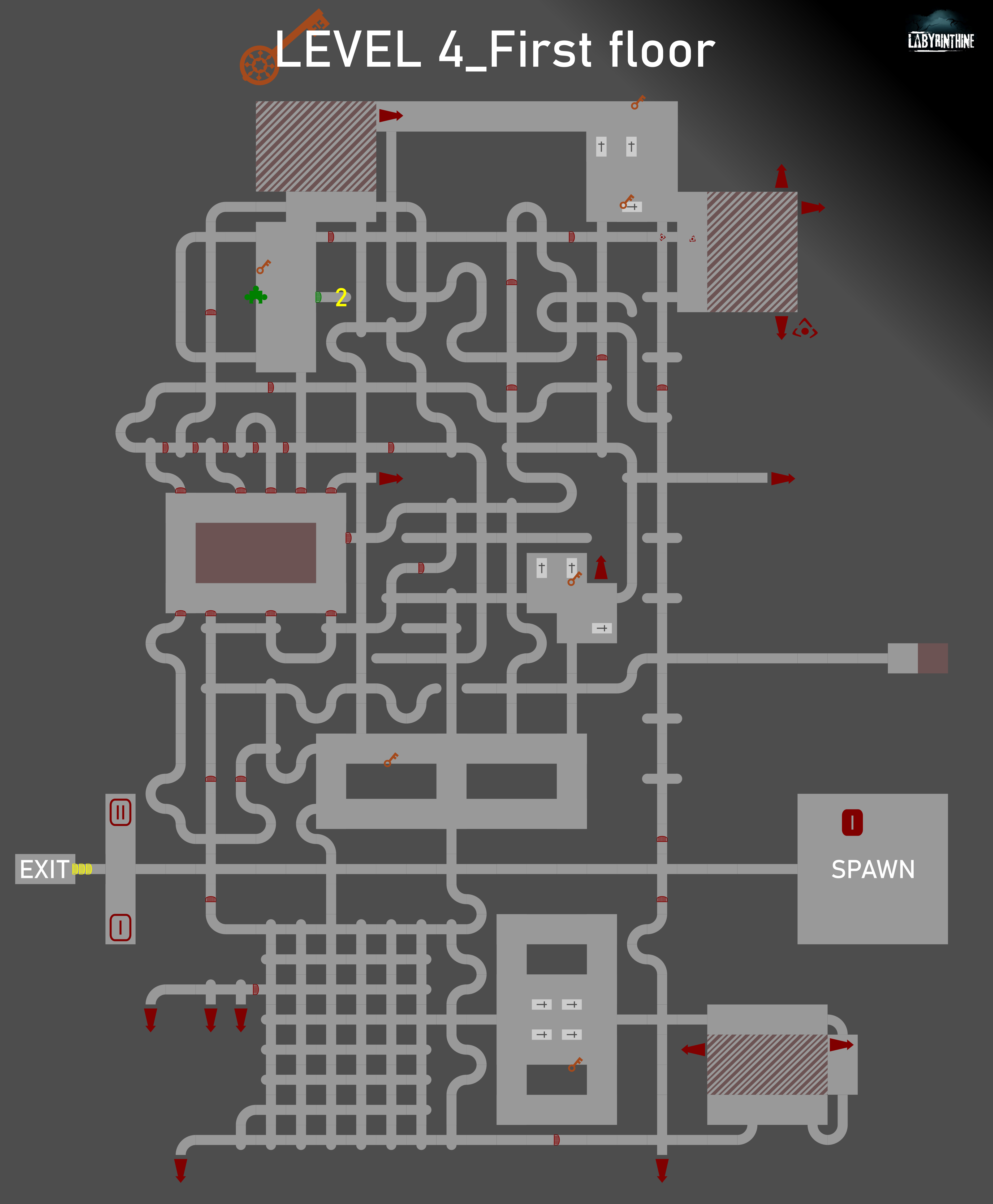 Labyrinthine MAP - LEVEL 4 - First floor