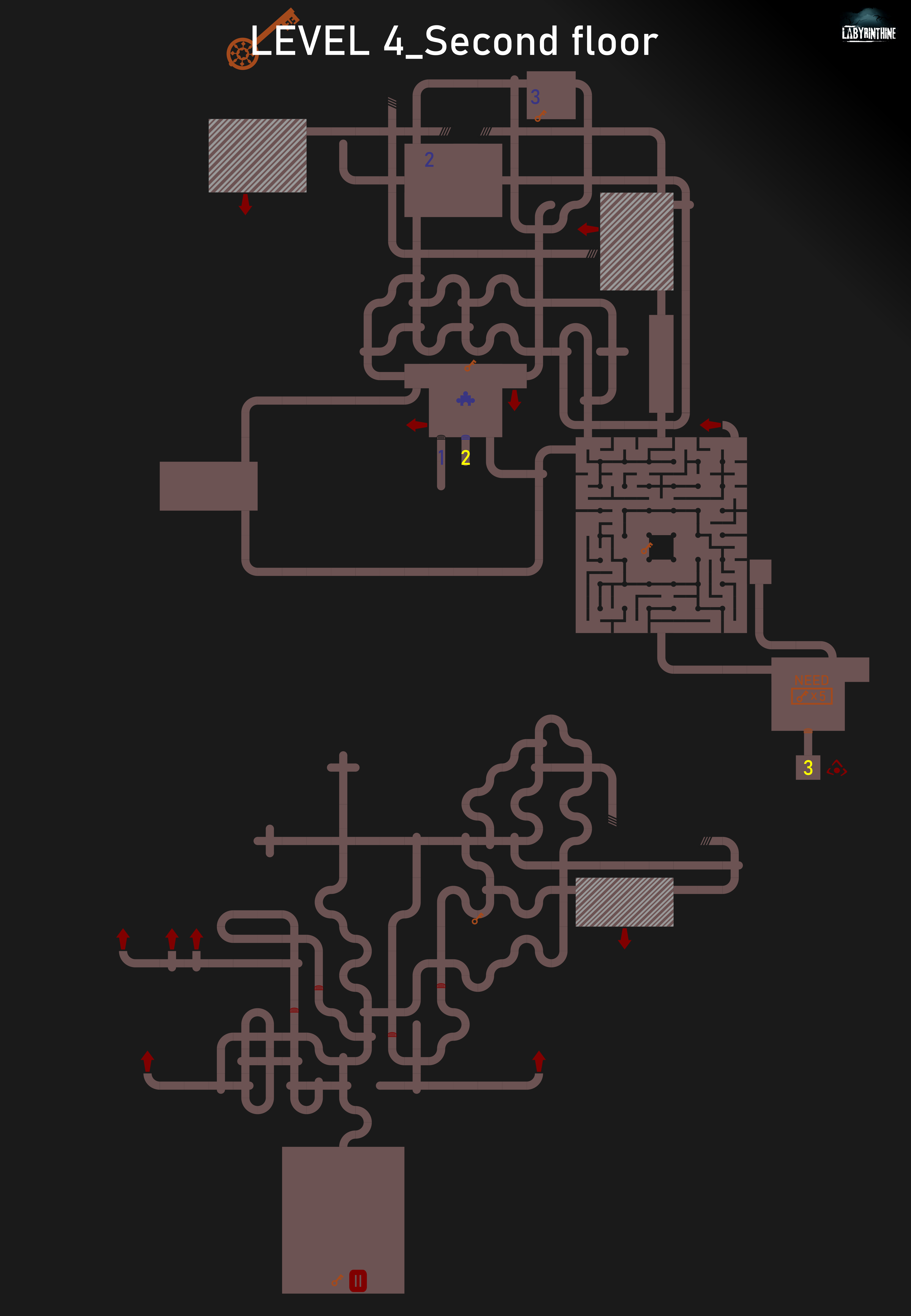 Labyrinthine MAP - LEVEL 4 - Second Floor
