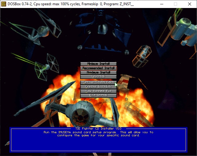 STAR WARS™: TIE Fighter Special Edition Tie Fighter Classic / Collector's CD-ROM DOSBox Optimization Guide