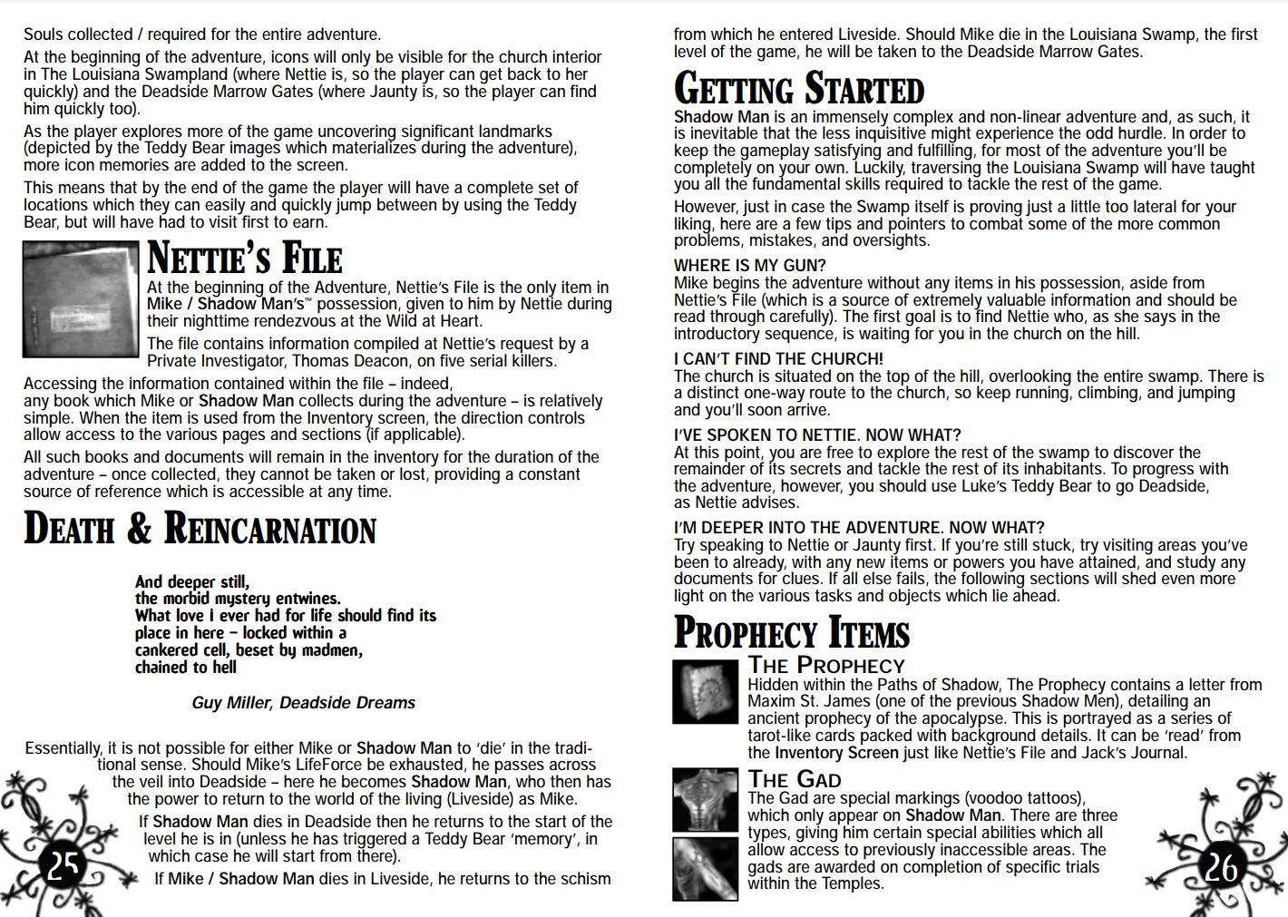 Shadow Man Remastered User's Manual: Classic. - Page Twenty Five-Twenty Six: