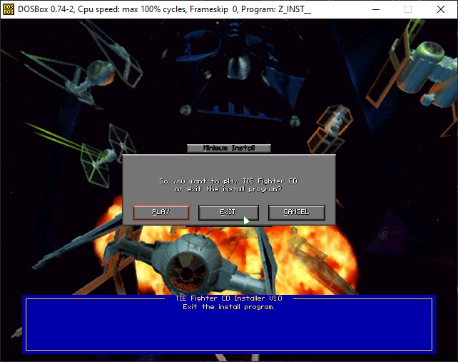 STAR WARS™: TIE Fighter Special Edition Tie Fighter Classic / Collector's CD-ROM DOSBox Optimization Guide