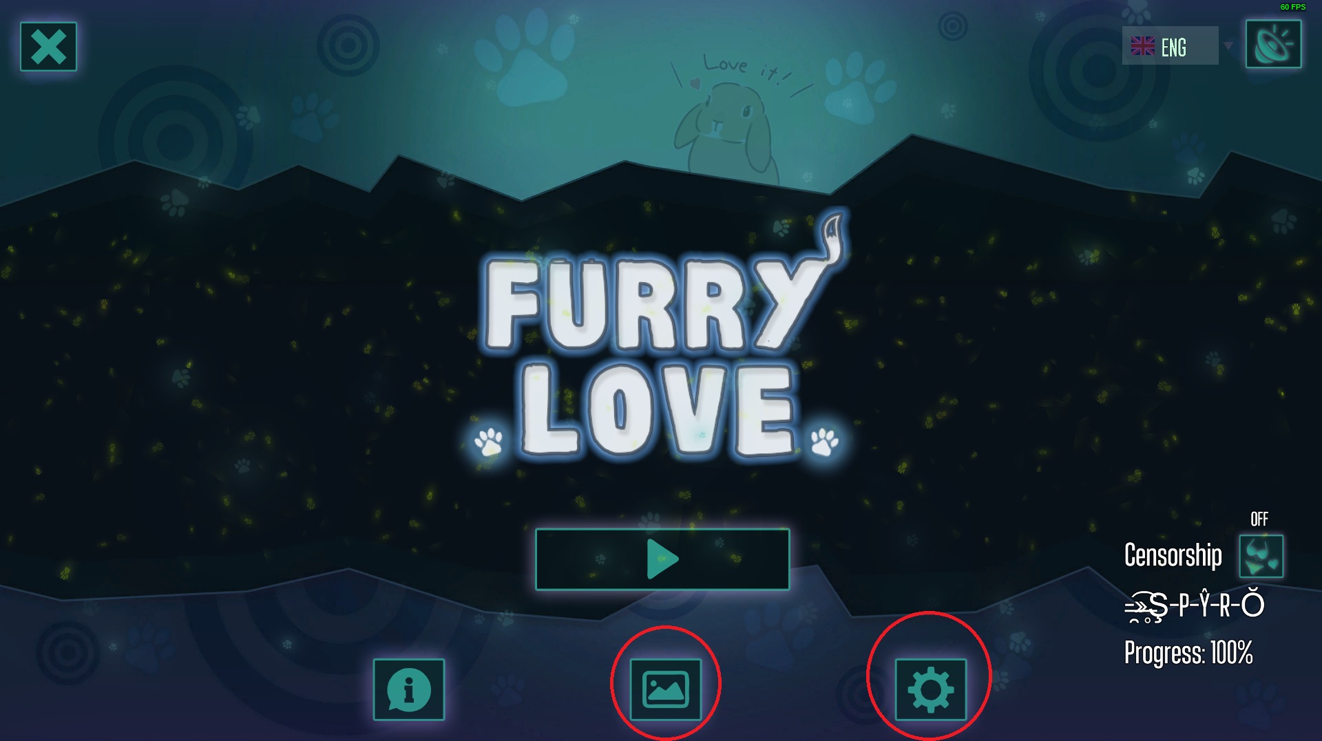 Furry Love How to get Gallery and Settings Achievements (Widescreen Users)