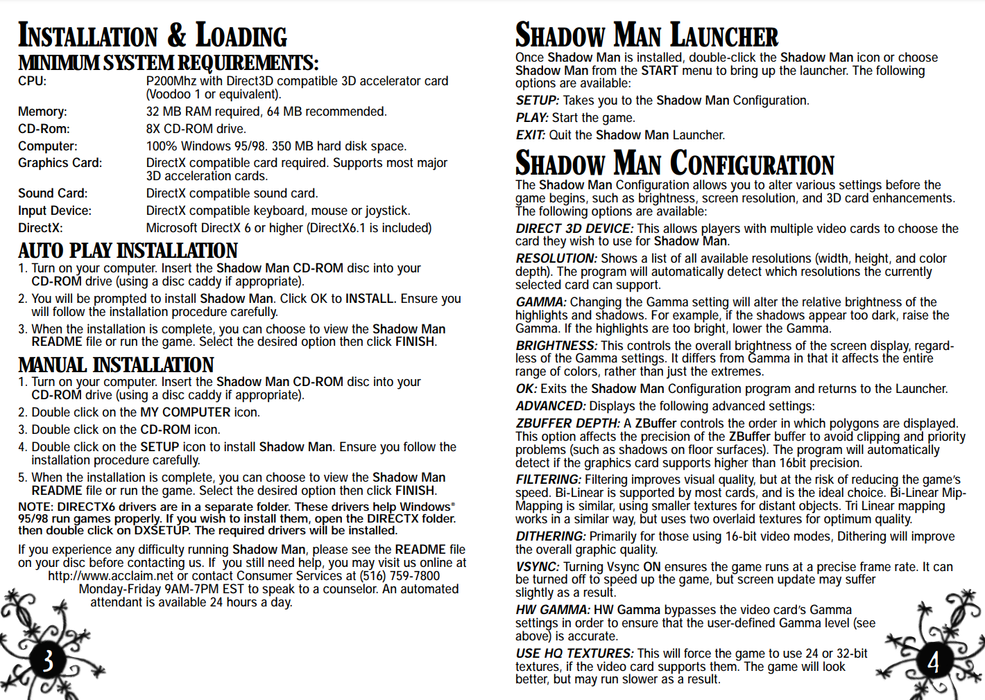 Shadow Man Remastered User's Manual: Classic. - Page Three-Four: