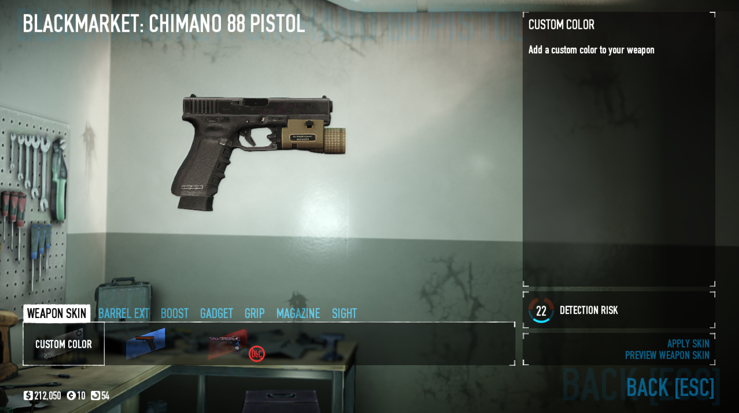 PAYDAY 2 From cop to heister aka enemy weapons replicated. - Chimano 88 pistol (guards, cops, gangsters)