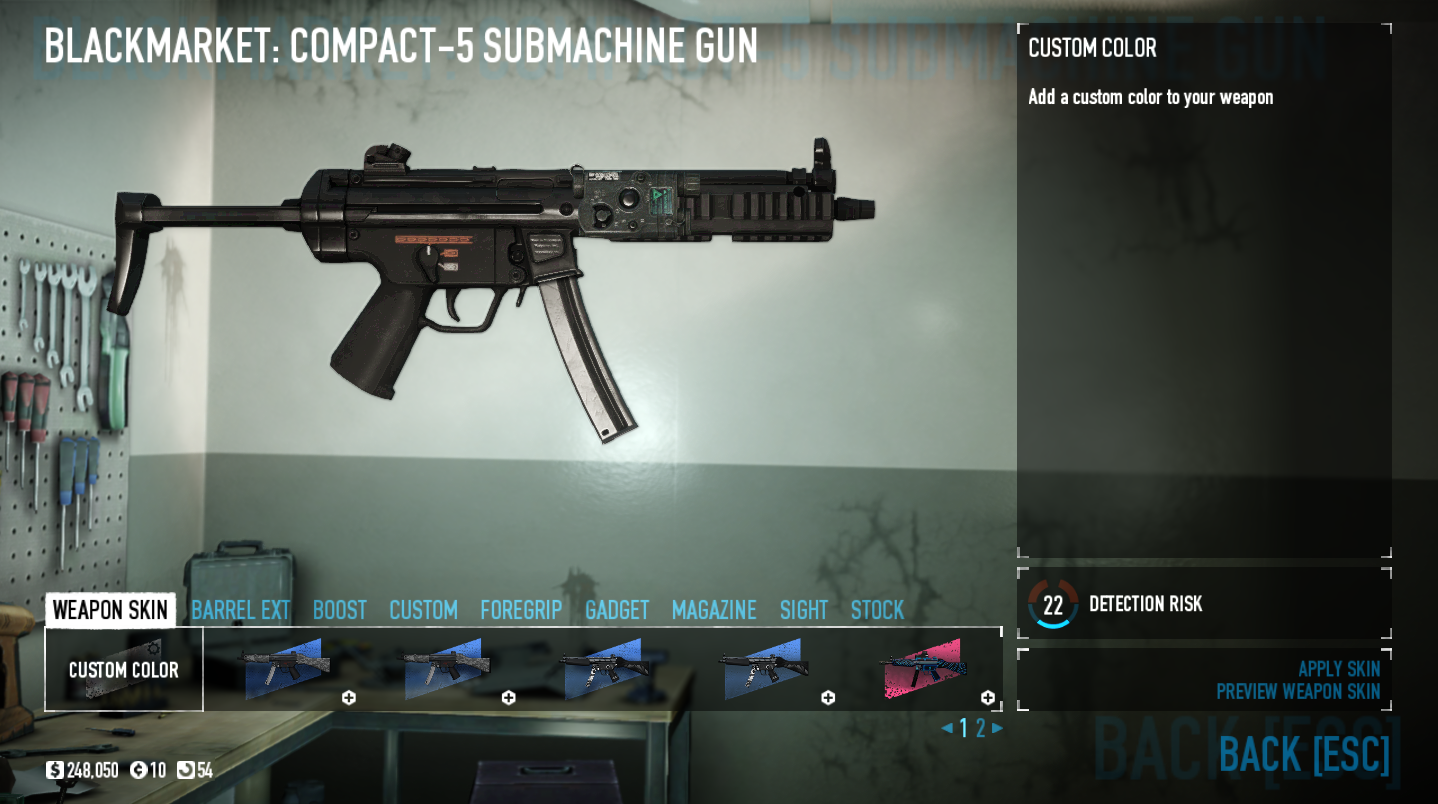 PAYDAY 2 From cop to heister aka enemy weapons replicated. - Compact-5 (guards, cops, enemies normal+, medic dozers)