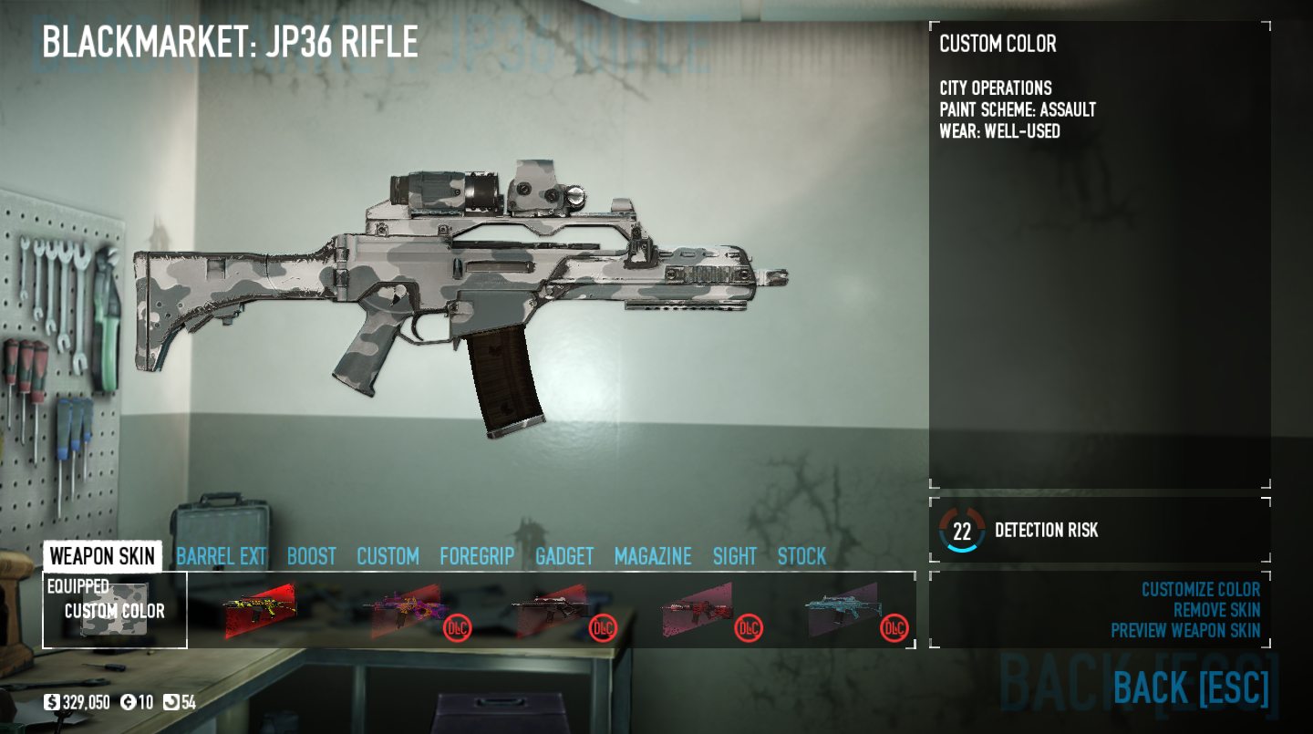 PAYDAY 2 From cop to heister aka enemy weapons replicated. - JP36 rifle (normal ops overkill+)
