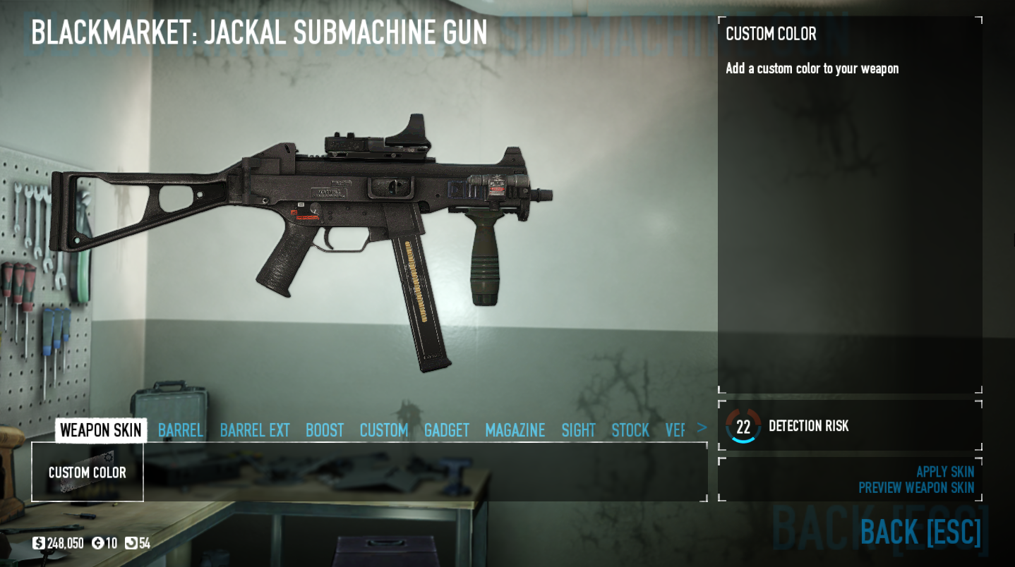 PAYDAY 2 From cop to heister aka enemy weapons replicated. - Jackal smg (murkywater guards)