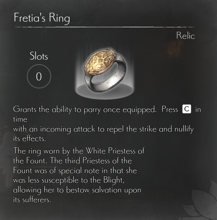 ENDER LILIES All Relics in ENDER LILIES - Fretia's Ring