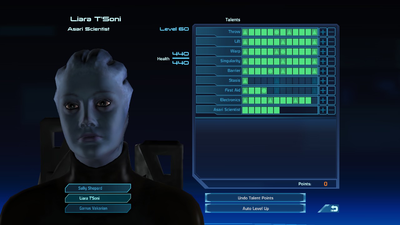 Mass Effect (2007) Insanity Difficulty Guide - Liara Skill Tree