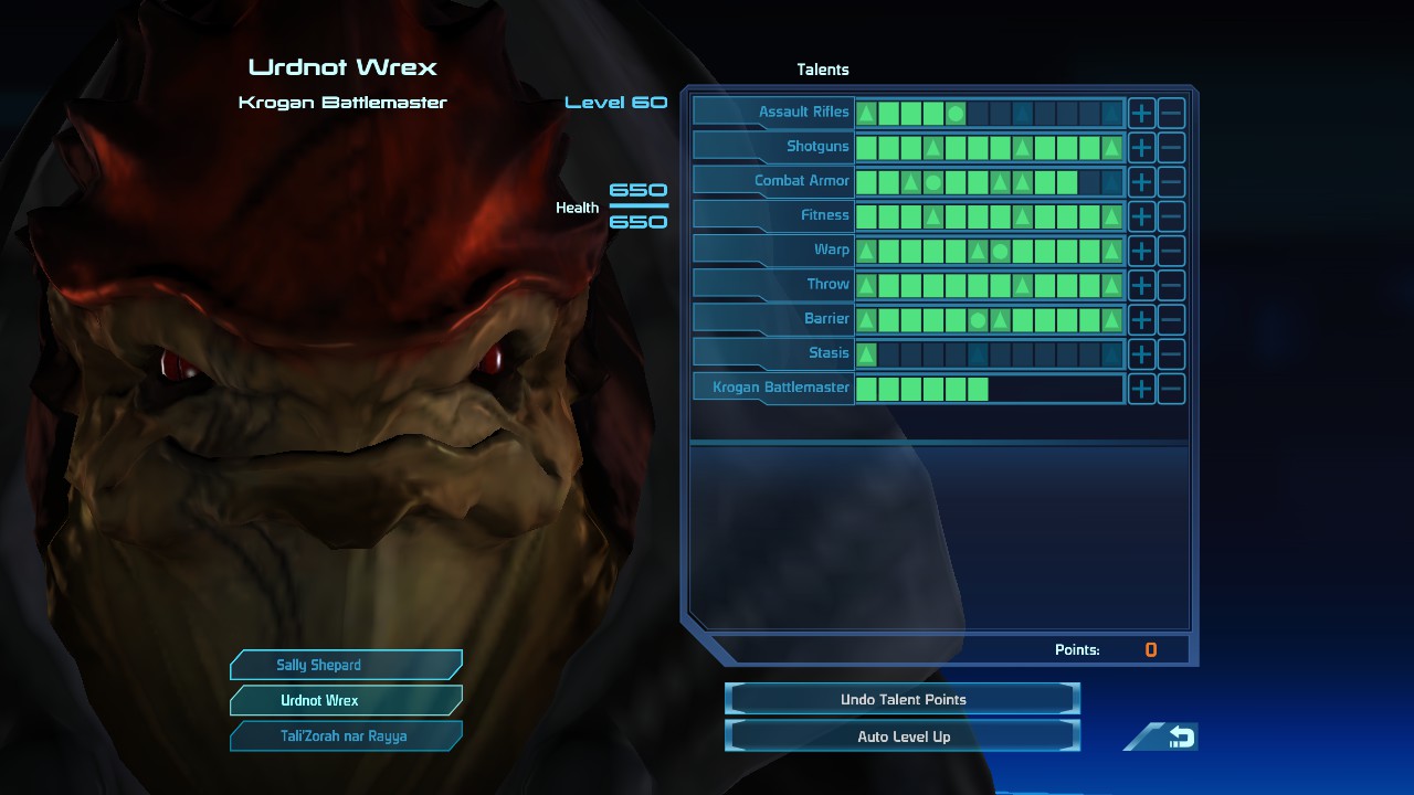 Mass Effect (2007) Insanity Difficulty Guide - Wrex Skill Tree