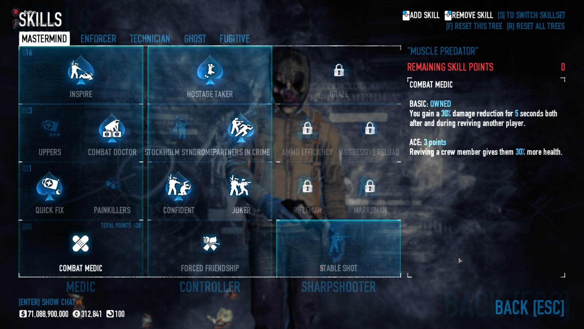 PAYDAY 2 Fun DW Builds for Every Perk Deck 2 - Muscle Predator
