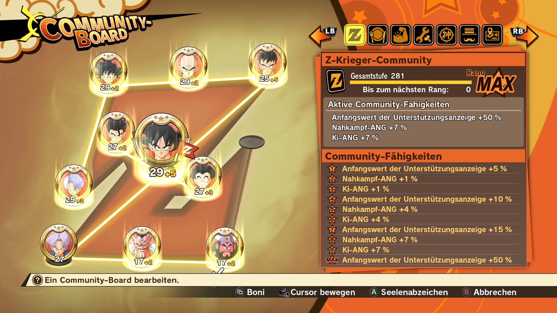 DRAGON BALL Z KAKAROT Community Boards Information in Game Steams Play
