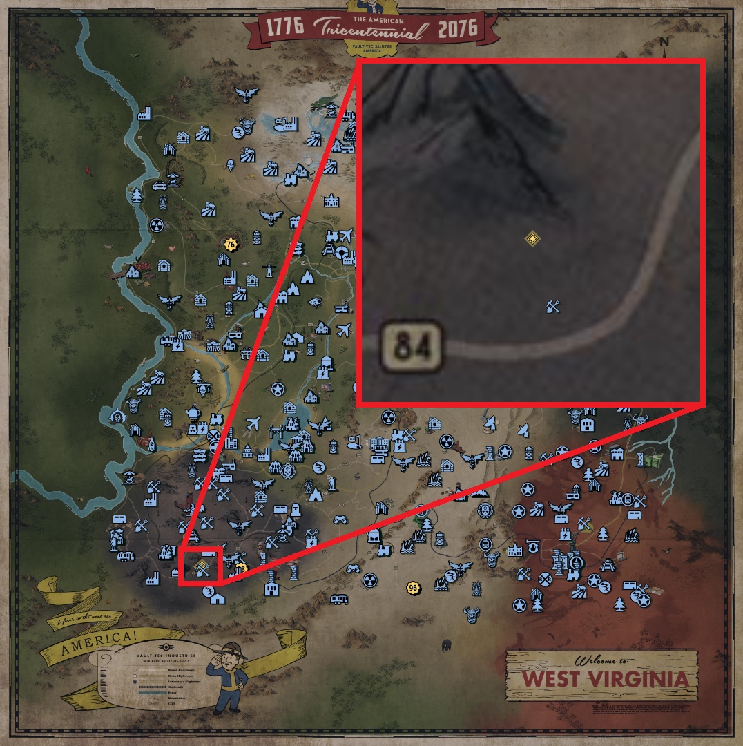 Fallout 76 Treasure Map Locations - Ash Heap 01 - B8F0228