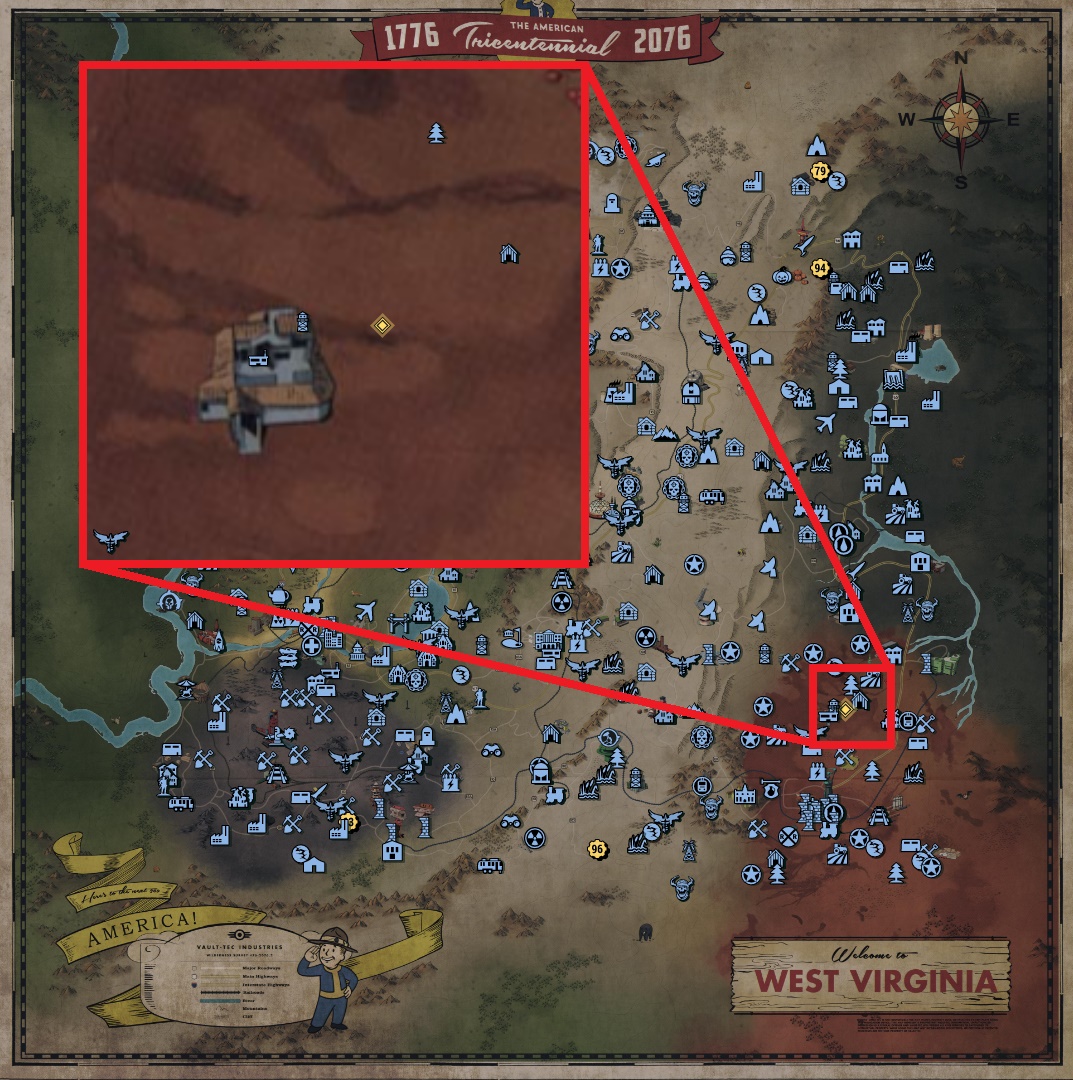 Fallout 76 Treasure Map Locations - Cranberry Bog 02 - 5AFAADF
