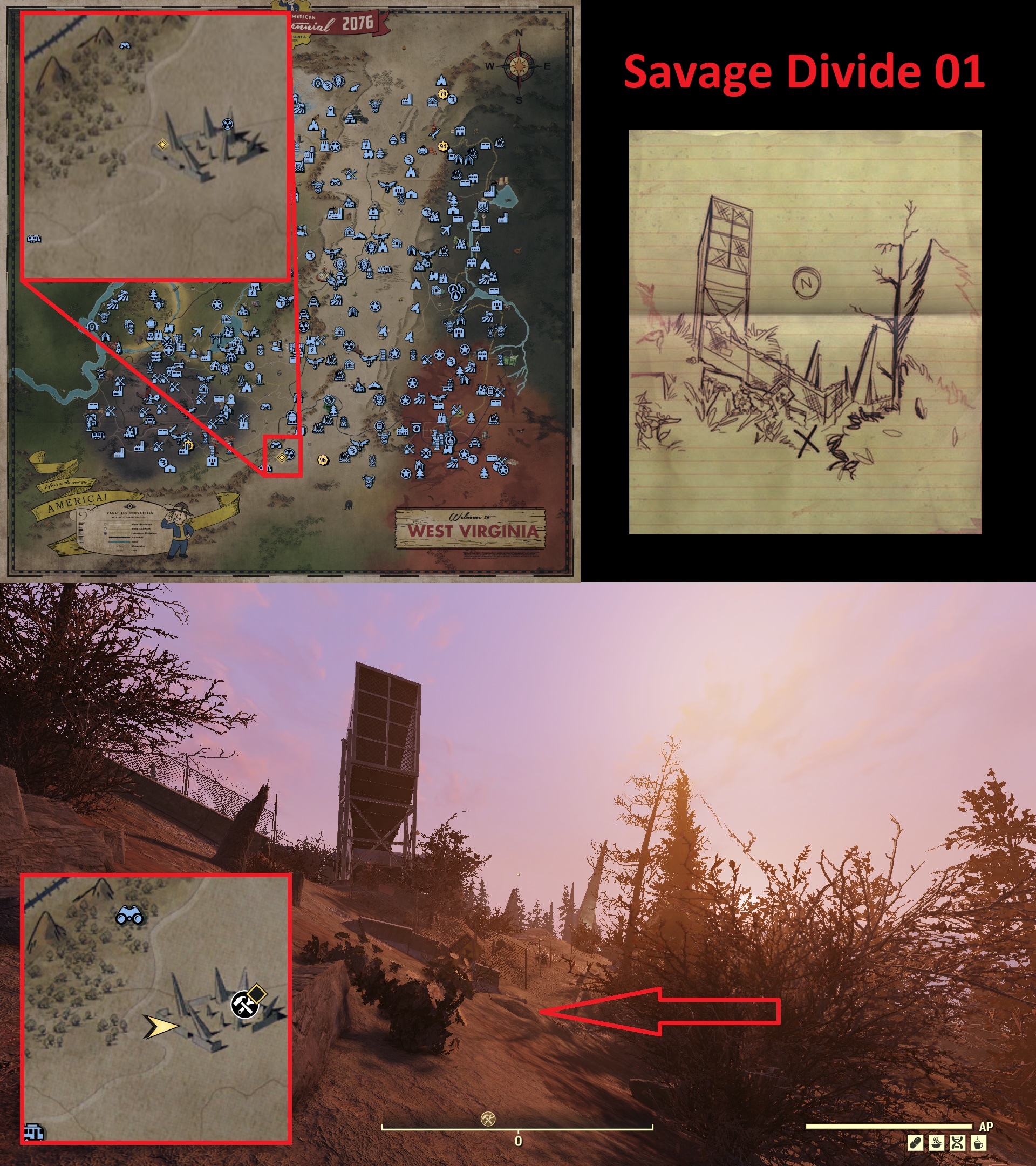 Fallout 76 Treasure Map Locations - Savage Divide 01 - 08F0365