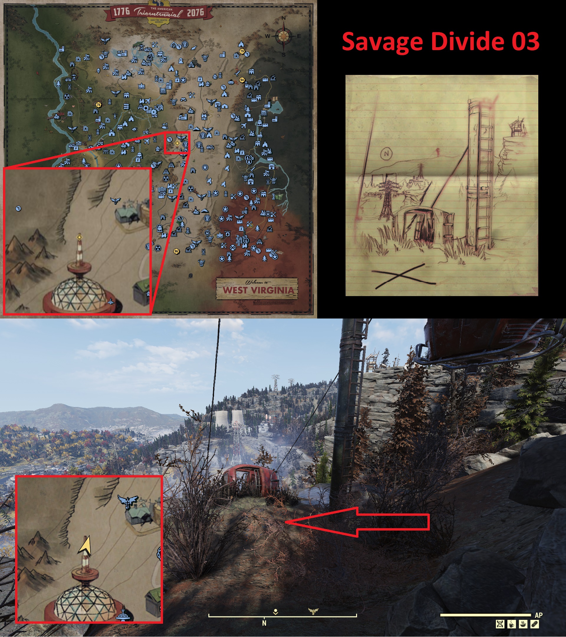 Fallout 76 Treasure Map Locations - Savage Divide 03 - 3EB0DDE