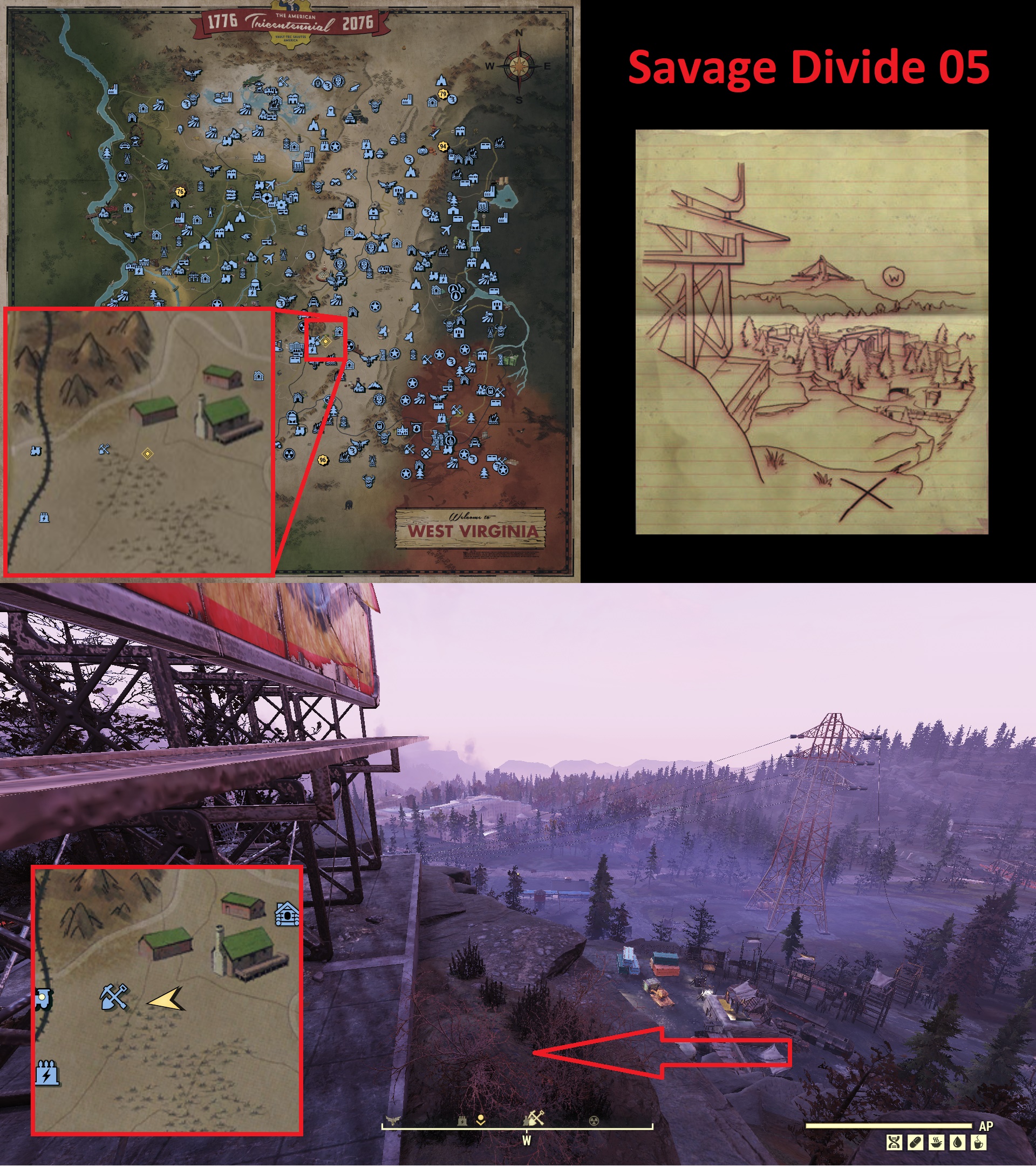 Fallout 76 Treasure Map Locations - Savage Divide 05 - 054822F