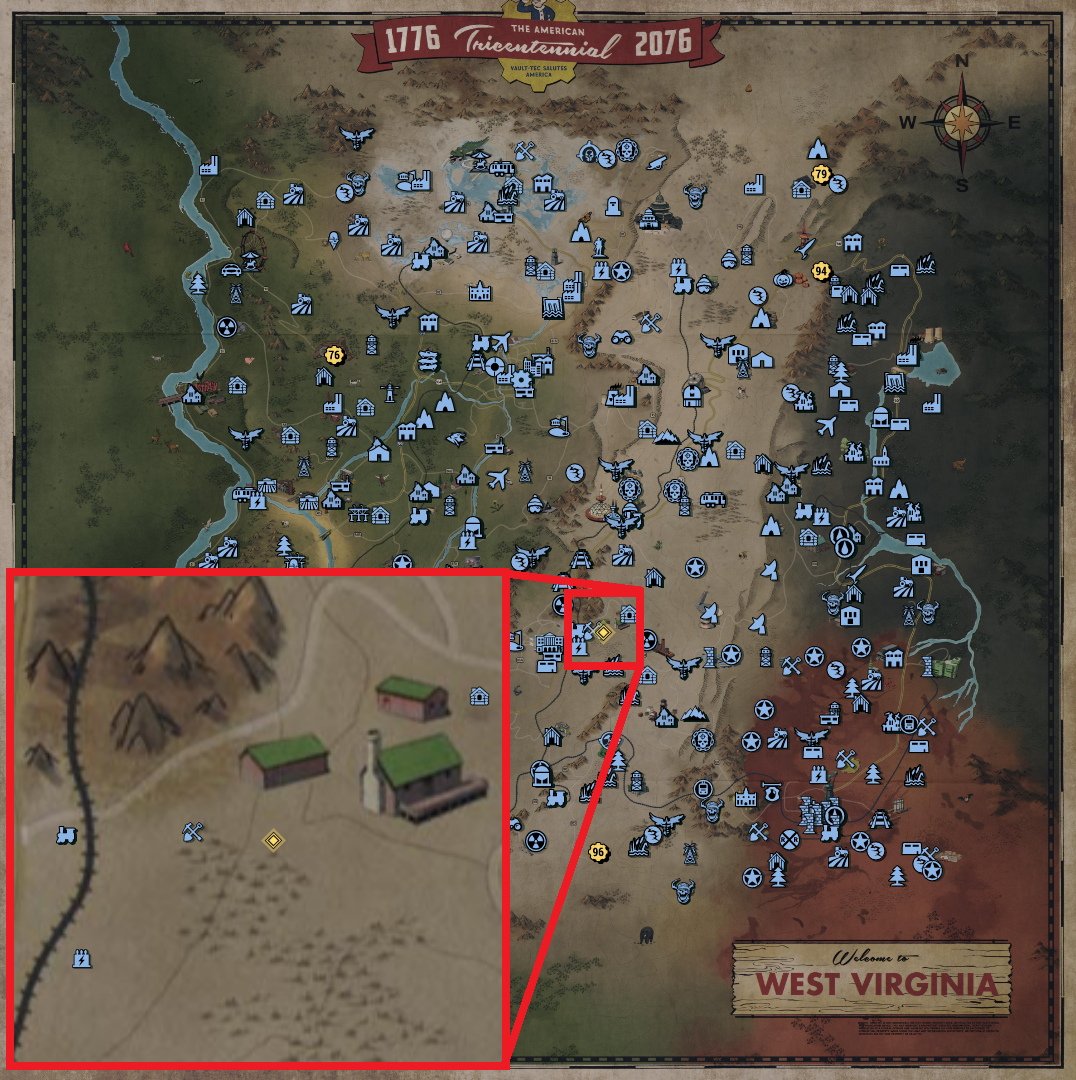 Fallout 76 Treasure Map Locations - Savage Divide 05 - 6225281