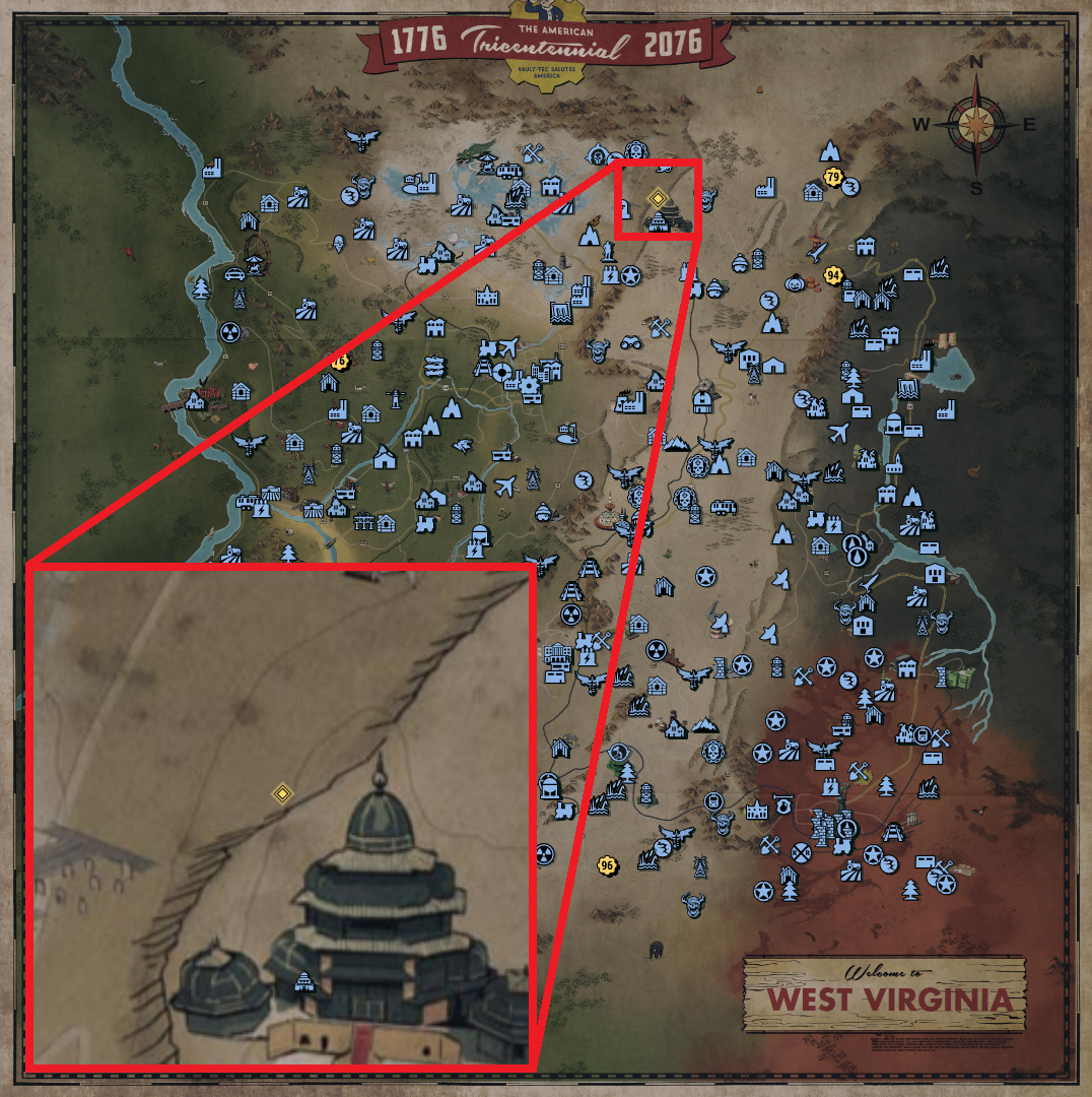 Fallout 76 Treasure Map Locations - Savage Divide 06 - 952B4AB