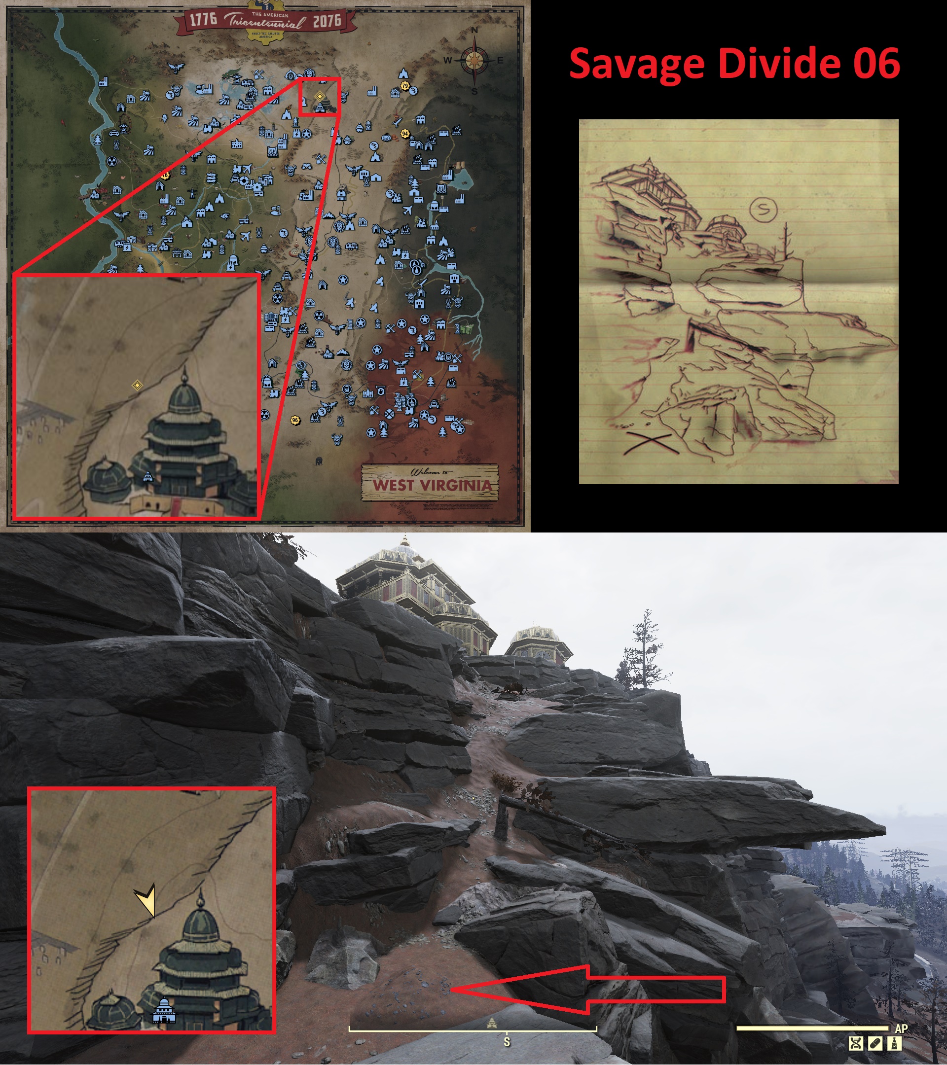 Fallout 76 Treasure Map Locations - Savage Divide 06 - CF254AB