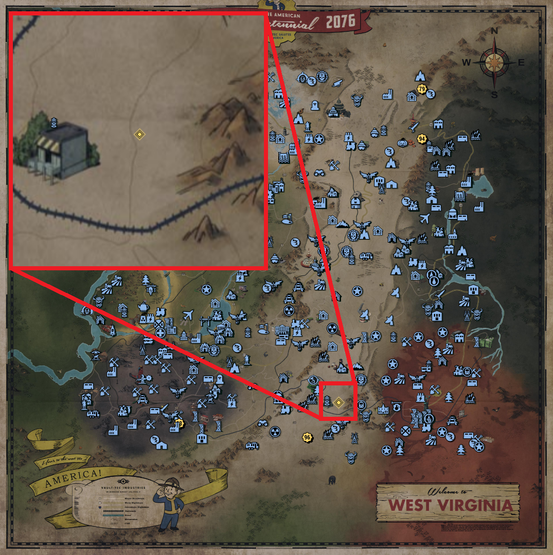 Fallout 76 Treasure Map Locations - Savage Divide 07 - 2BB68B2