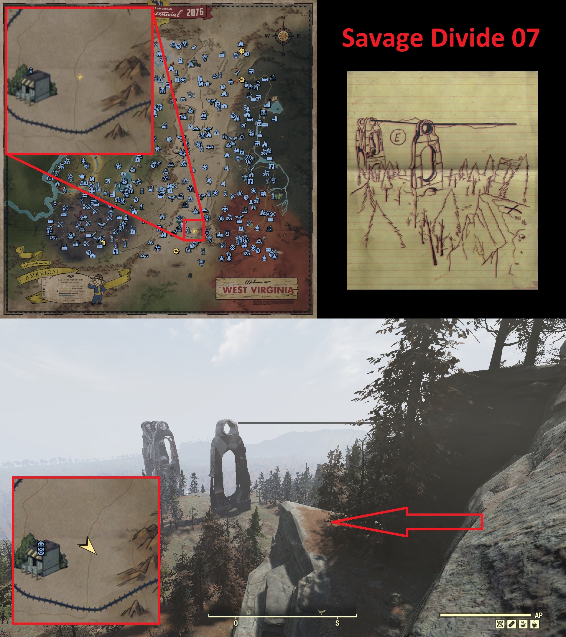 Fallout 76 Treasure Map Locations - Savage Divide 07 - E7B330F
