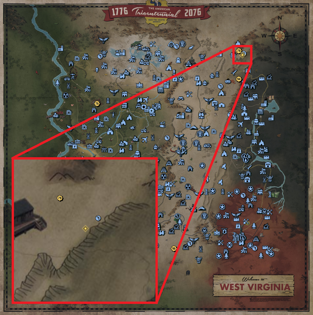 Fallout 76 Treasure Map Locations - Savage Divide 10 - C806103