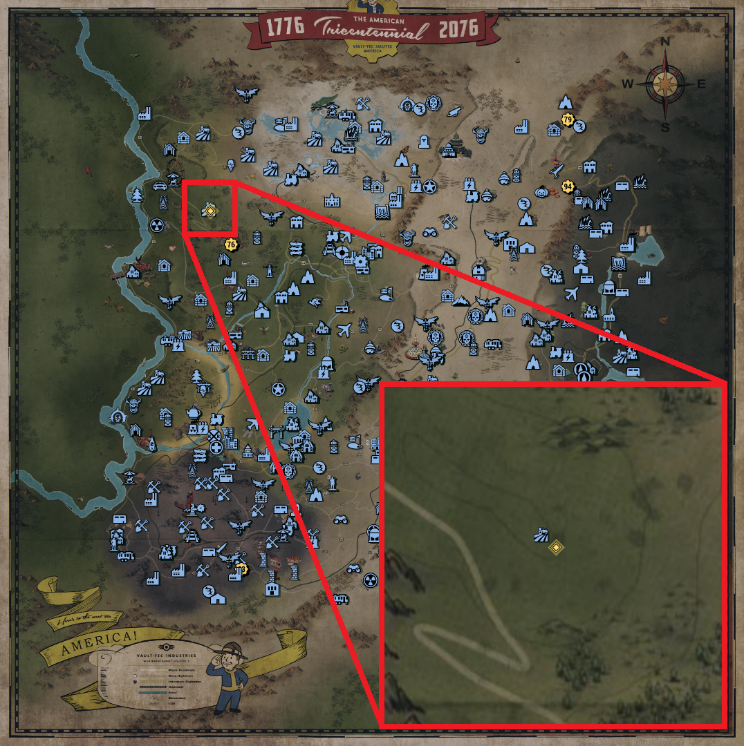 Fallout 76 Treasure Map Locations - The Forest 04 - 423E7E9