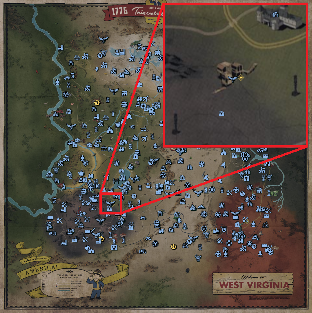 Fallout 76 Treasure Map Locations - The Forest 07 - 148A70B