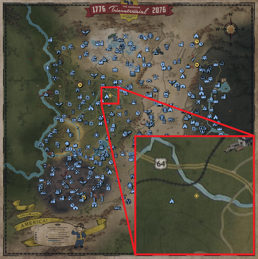 Fallout 76 Treasure Map Locations - The Forest 08 - BDE3504