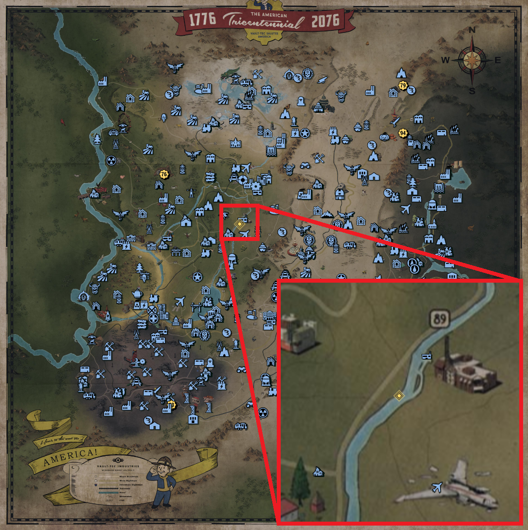 Fallout 76 Treasure Map Locations - The Forest 10 - A3941DD