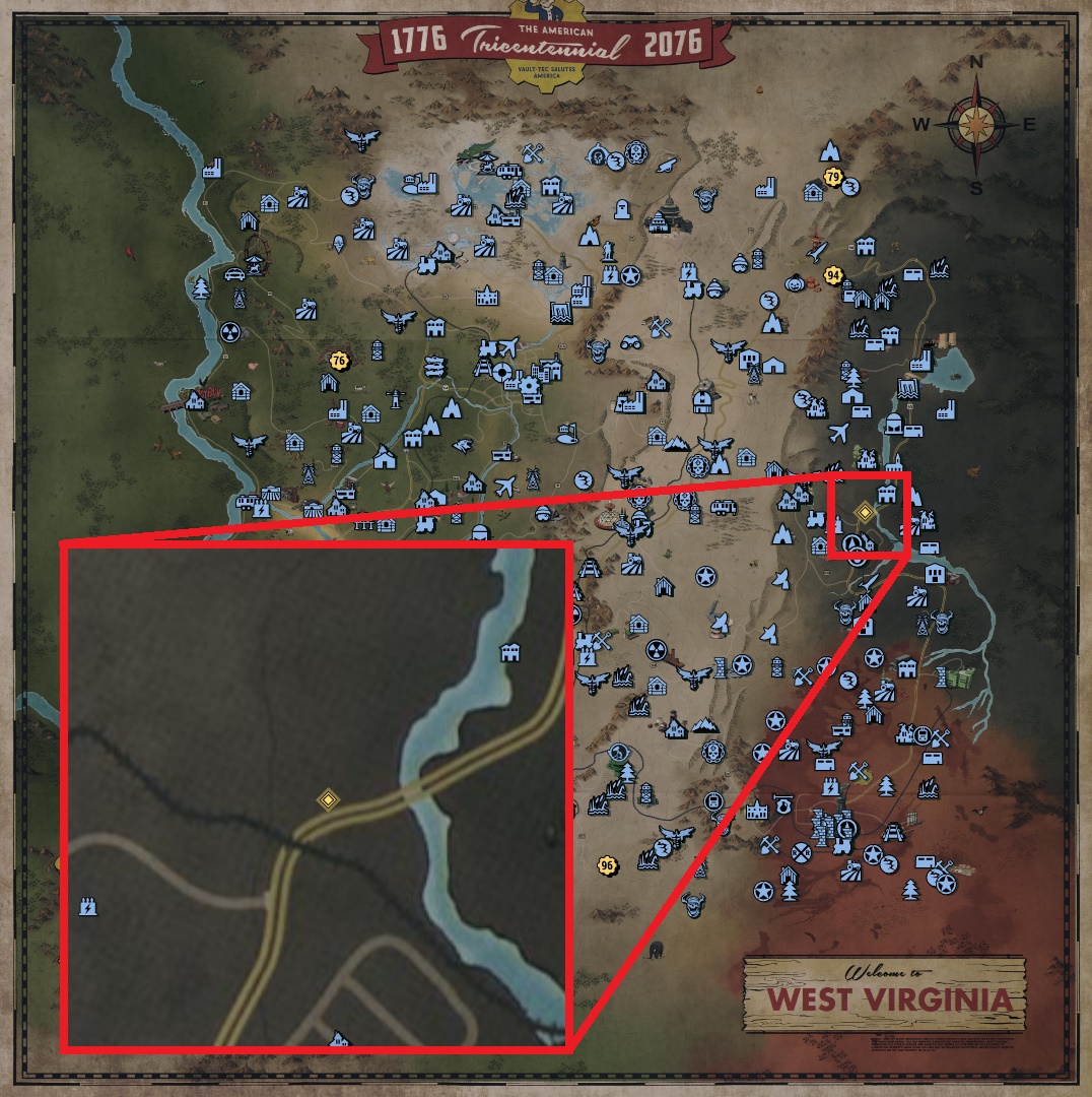 Fallout 76 Treasure Map Locations - The Mire 03 - 15F5773