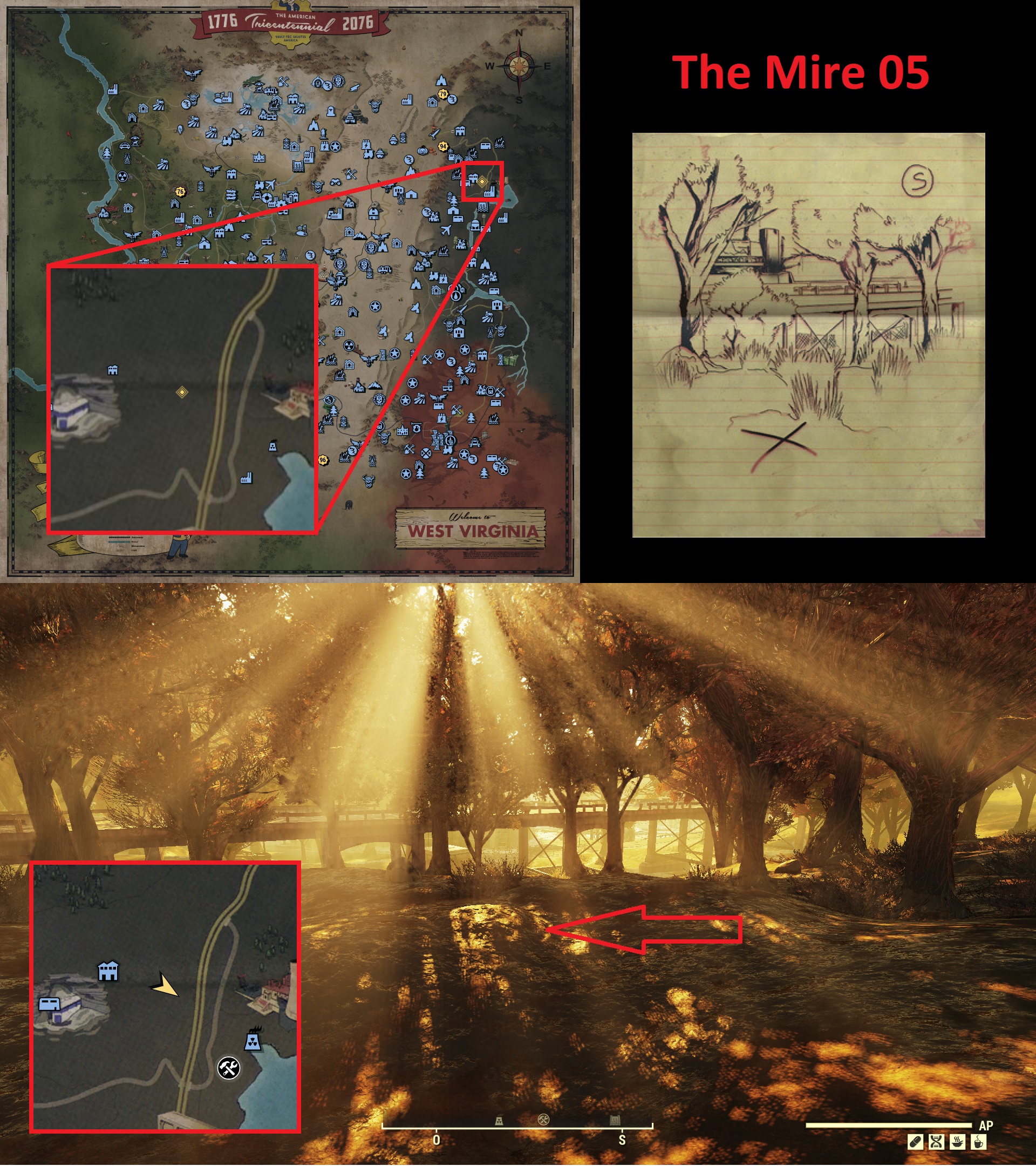 Fallout 76 Treasure Map Locations - The Mire 05 - CE36960