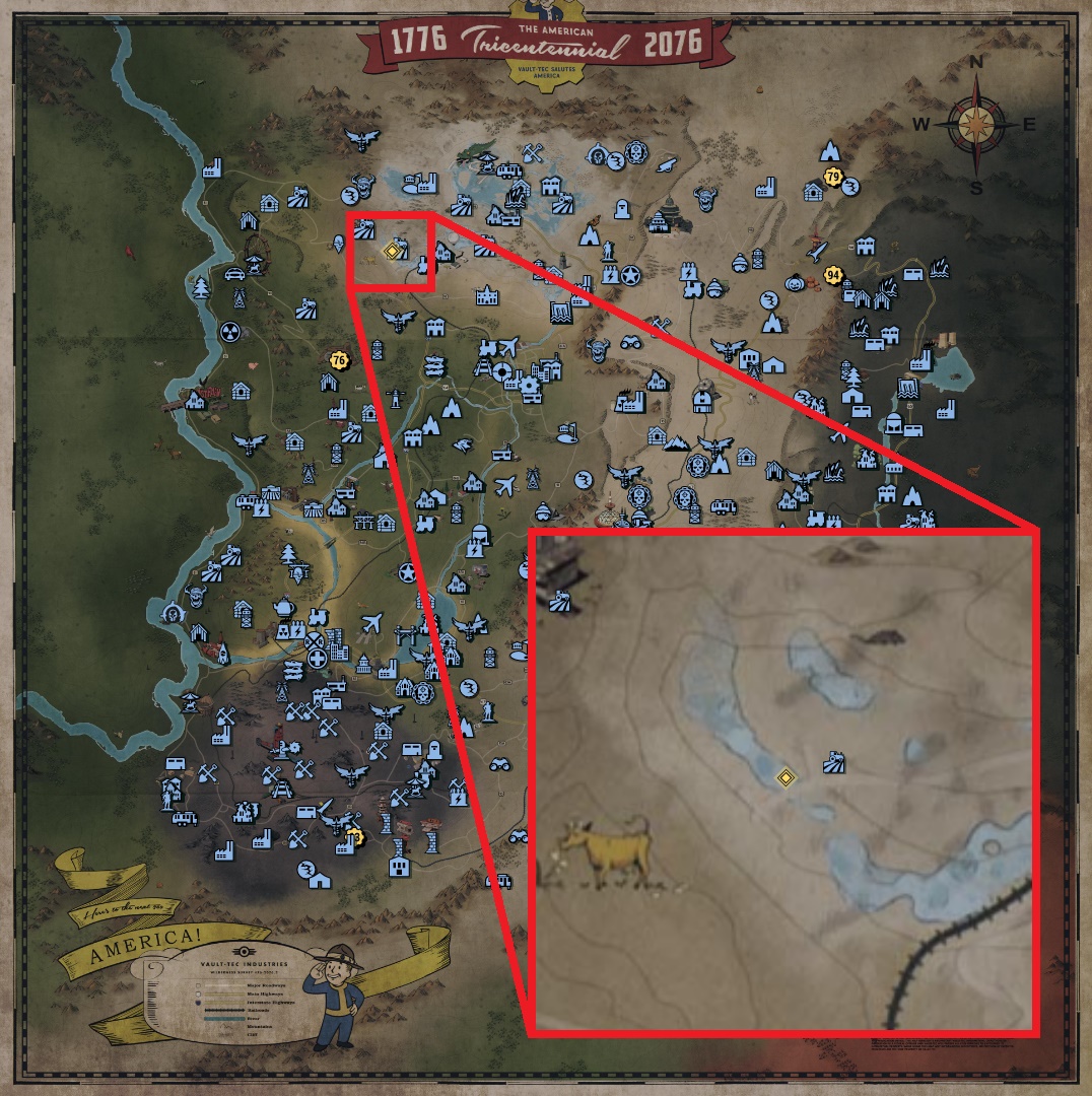 Fallout 76 Treasure Map Locations - Toxic Valley 01 - B3A0F70