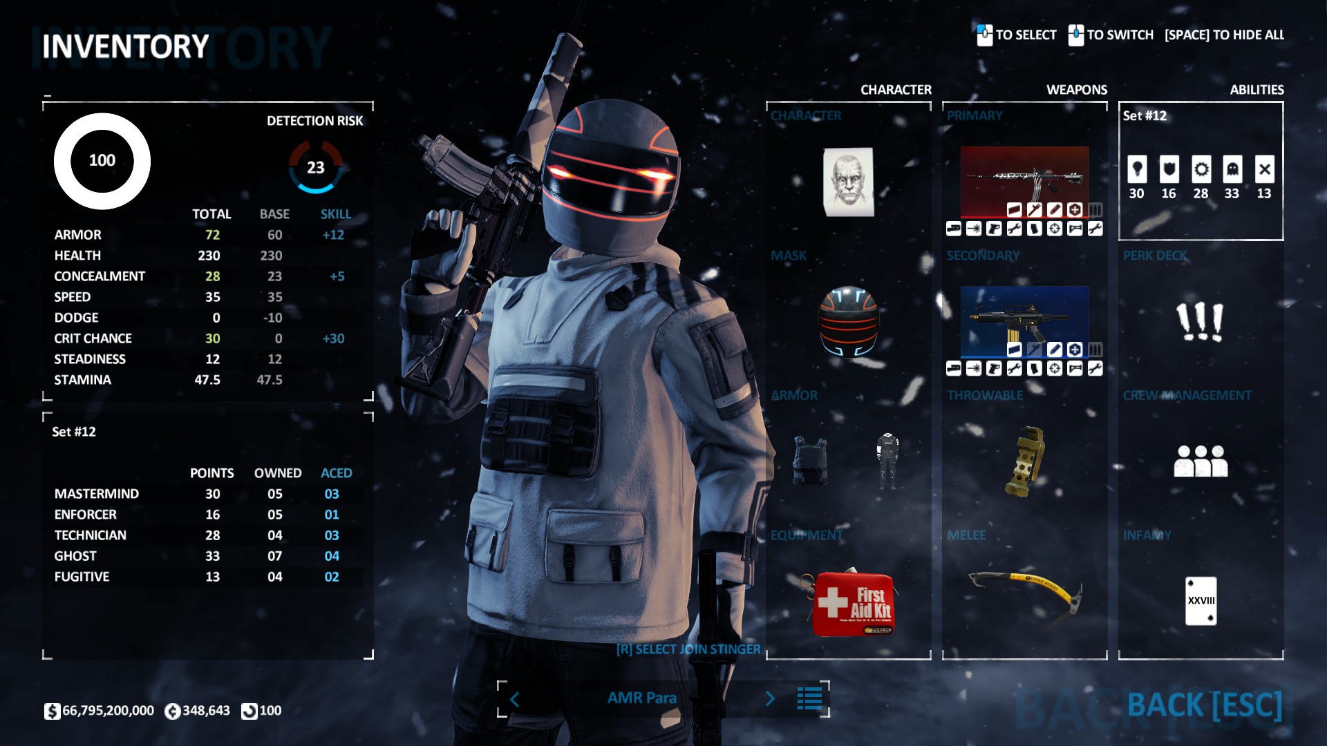 PAYDAY 2 Death Sentence One Down Builds - AMR-16 & Para SMG [Sociopath] (5) - 0BF2254