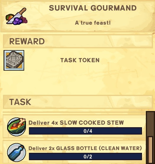 The Survivalists Walkthrough - Quest Rewards + Achievements + Shopkeepers Game Info Tips - Survival Gourmand - 18050C0