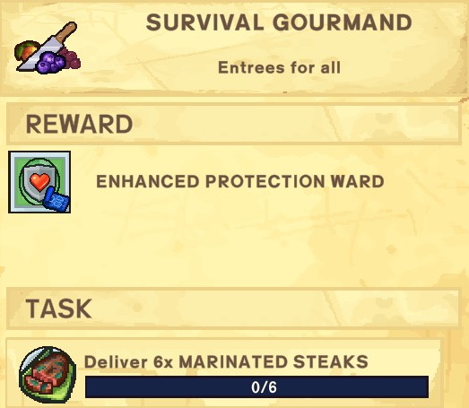 The Survivalists Walkthrough - Quest Rewards + Achievements + Shopkeepers Game Info Tips - Survival Gourmand - 2105BA9