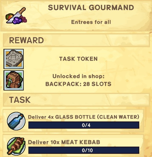 The Survivalists Walkthrough - Quest Rewards + Achievements + Shopkeepers Game Info Tips - Survival Gourmand - 318B604