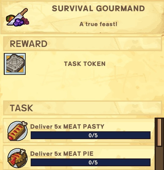 The Survivalists Walkthrough - Quest Rewards + Achievements + Shopkeepers Game Info Tips - Survival Gourmand - 58320DB
