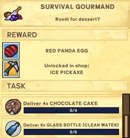 The Survivalists Walkthrough - Quest Rewards + Achievements + Shopkeepers Game Info Tips - Survival Gourmand - 5ED95B9