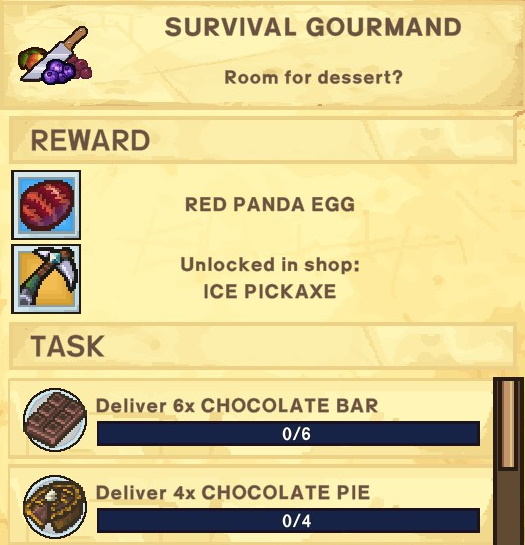 The Survivalists Walkthrough - Quest Rewards + Achievements + Shopkeepers Game Info Tips - Survival Gourmand - 9EC98E4