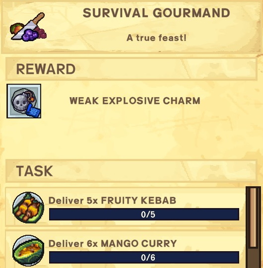 The Survivalists Walkthrough - Quest Rewards + Achievements + Shopkeepers Game Info Tips - Survival Gourmand - D353B05