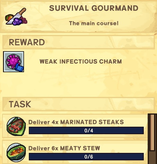 The Survivalists Walkthrough - Quest Rewards + Achievements + Shopkeepers Game Info Tips - Survival Gourmand - F3AFB55