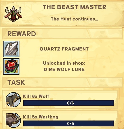 The Survivalists Walkthrough - Quest Rewards + Achievements + Shopkeepers Game Info Tips - The Beastmaster - 1B0B04D