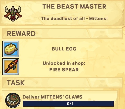 The Survivalists Walkthrough - Quest Rewards + Achievements + Shopkeepers Game Info Tips - The Beastmaster - D89C866