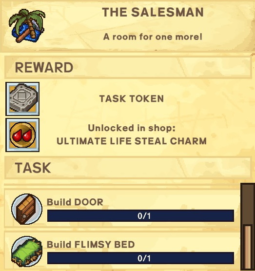 The Survivalists Walkthrough - Quest Rewards + Achievements + Shopkeepers Game Info Tips - The Salesman - 1F938BB