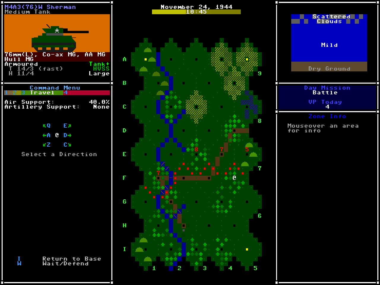 Armoured Commander II Strategy Guide How to Increase Tank Commander + Survival - 2. Risk vs. Reward - Moving on the terrain overview map - 61FD5BC