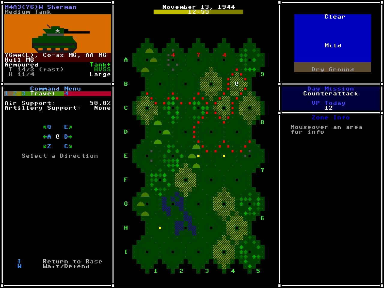 Armoured Commander II Strategy Guide How to Increase Tank Commander + Survival - 2. Risk vs. Reward - Moving on the terrain overview map - EBD6FD2