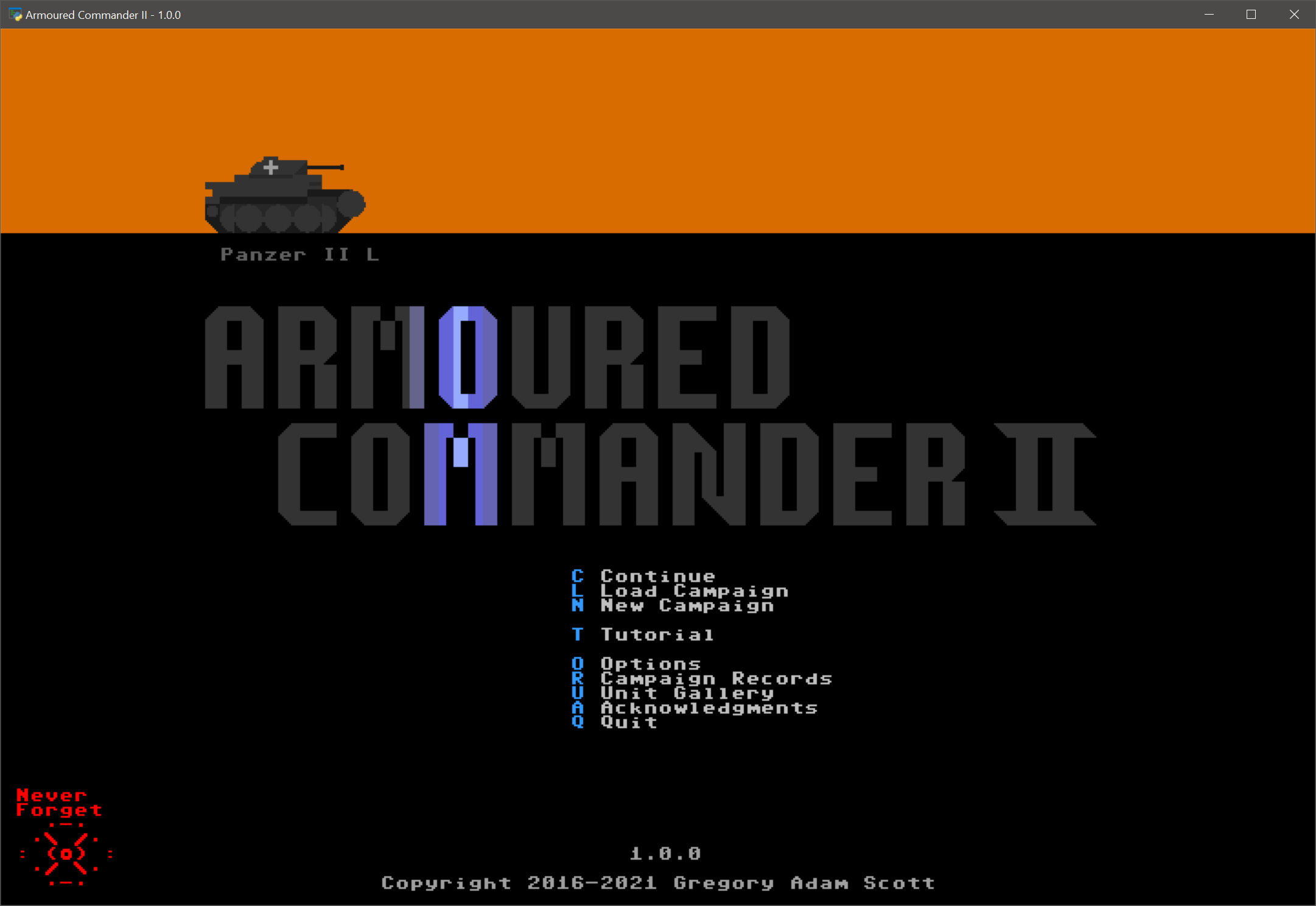 Armoured Commander II User Manual Guide and Basic Game Information - 2. Main Menu - C2422B8